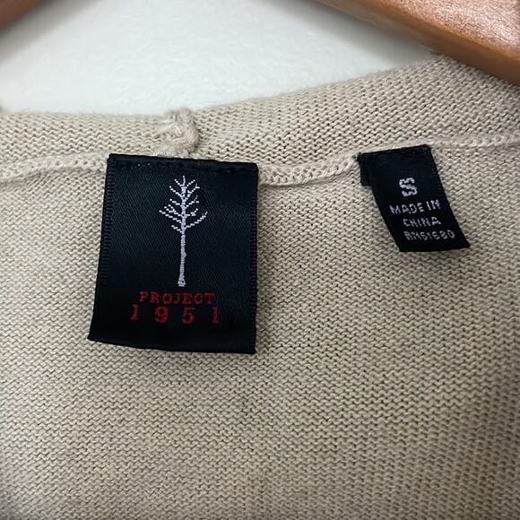 PROJECT 1951 Linen Blend Hooded Drawstring Sleeveless Cardi Small S RESORT - Picture 3 of 6